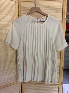 Kate Spade Cream Pleated Blouse
